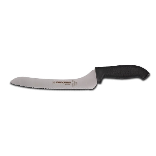 Dexter Softgrip 9 Inch Black Offset Scalloped Sandwich Knife-1 Each