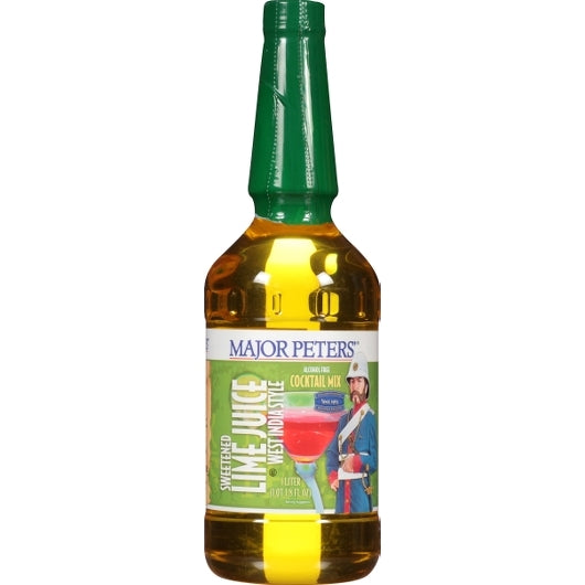 Major Peters Sweetened Lime Juice-33.8 oz.-6/Case