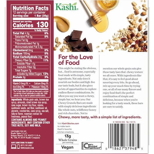 Kashi Trail Mix Chewy Granola Bars-1.2 oz.-12/Box-6/Case