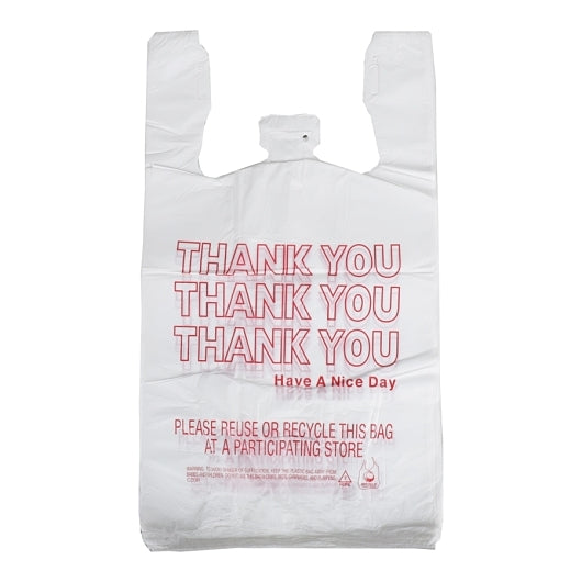 Spectrum 10 Microns White Thank You T-Shirt Bag 11X6-975 Count-1/Case