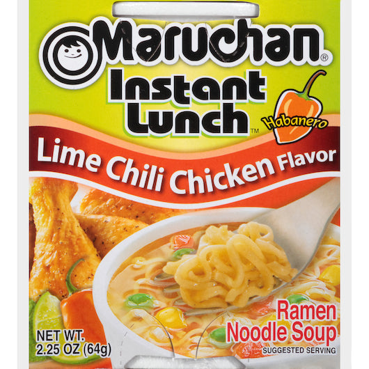 Maruchan Instant Habanero Lime Chili Chicken Flavored Ramen Noodle Soup-2.25 oz.-12/Case