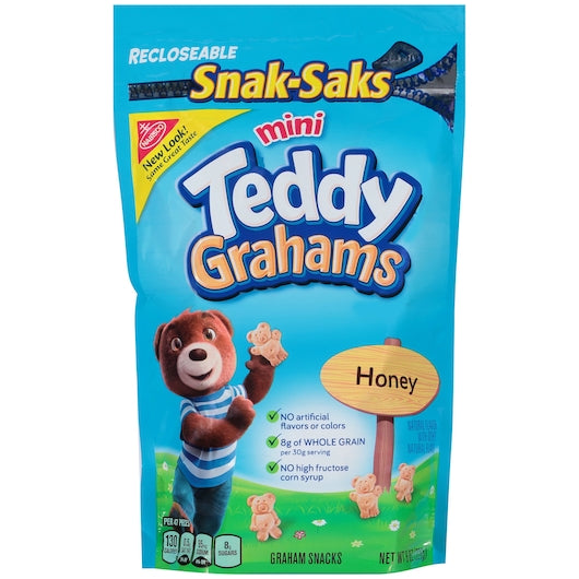 Teddy Grahams Lunchbox Cookies Snak Saks 12/8 Oz.