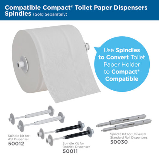 Compact Coreless Bath Tissue High Capacity Small Roll Septic Safe 2-ply 1,000 Sheets/roll 36/Case