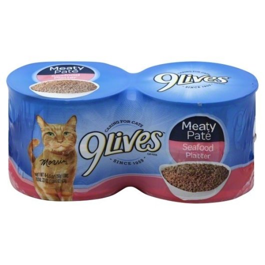 9 Lives Meaty Pate Seafood Platter Cat Food Singles-22 oz.-6/Case