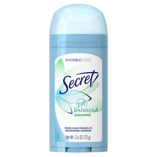 Secret Invisible Solid Unscented 2.6 oz. Deodorant-2.6 oz.-6/Box-2/Case