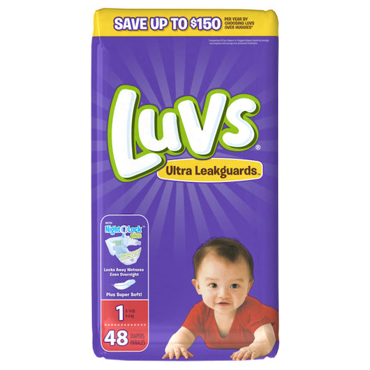 Luvs Diapers Jumbo Pack- Size 1-48 Count-2/Case