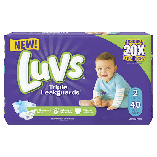 Luvs Diapers Jumbo Pack- Size 2-40 Count-2/Case