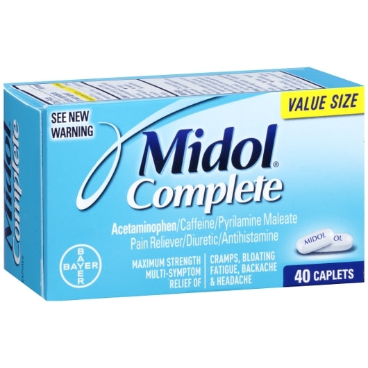 Midol Menstrual Caplets-40 Piece-3/Box-8/Case
