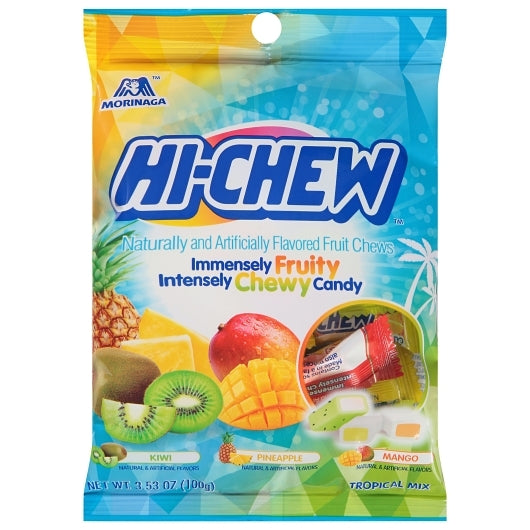 Hi-Chew Tropical Mix Candy Peg Bag-3.53 oz.-12/Case