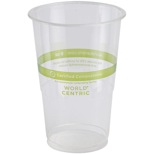 World Centric 9 oz. Ingeo Compostable Clear Cup-50 Each-40/Case