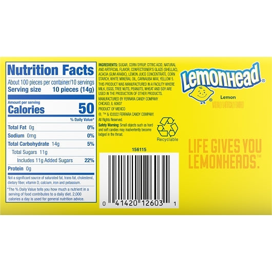 Lemonhead Hard Candy Theater Box-5 oz.-12/Case