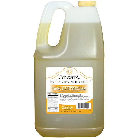 Colavita 100% California Extra Virgin Olive Oil Plastic Cold-Pressed Jug-128 fl oz.-2/Case