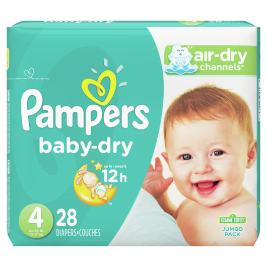 Pampers Diapers Size 4-28 Count-4/Case
