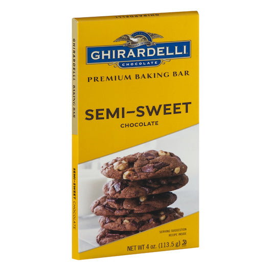 Ghirardelli Baking Bar Semi Sweet Chocolate-4 oz.-12/Case