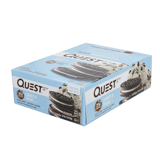 Quest Bar Gluten Free Cookies & Cream Protein Bar-2.12 oz.-12/Box-12/Case