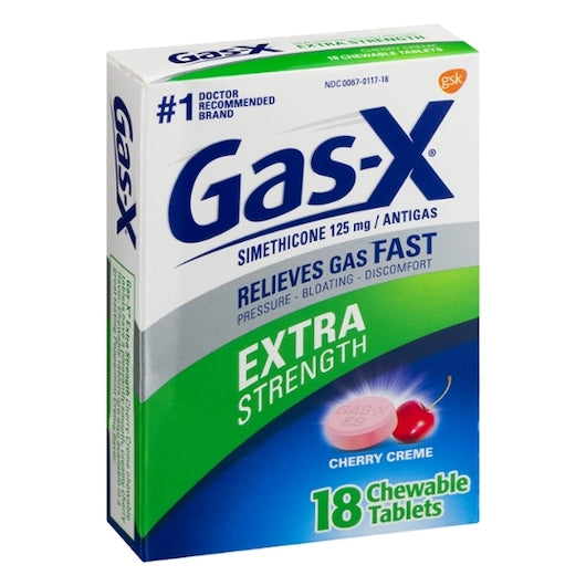 Gas-X Creme Cherry Tablets-18 Each-6/Box-4/Case