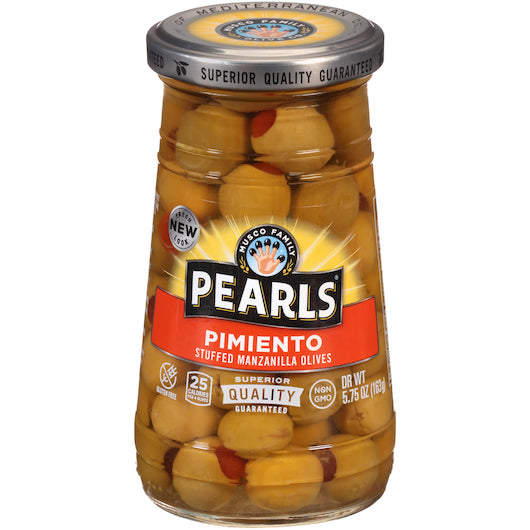 Pearls Stuffed Manzanilla Olives Jar-5.75 oz.-12/Case