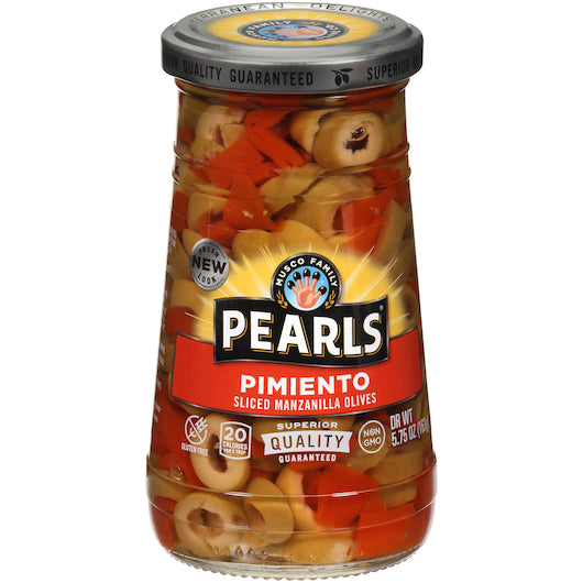 Pearls Salad Sliced With Pimento Olives Jar-5.75 oz.-12/Case