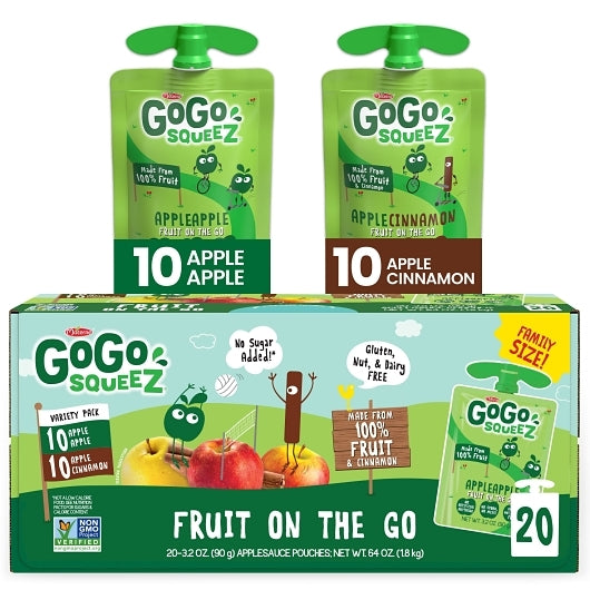 Gogo Squeez Gogo Squeez Apple Cinnamon Variety Pack-64 oz.-2/Case