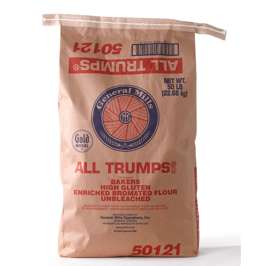 Gold Medal All Trumps Bakers High Gluten Enriched Bromated Unbleached Flour-50 lb.