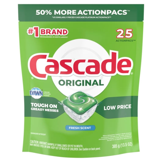 Cascade Cascade Action Pacs Fresh Scent-25 Count-1/Box-5/Case