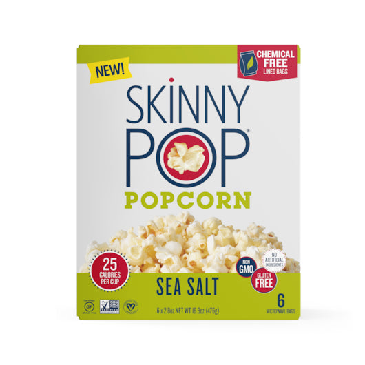 Skinnypop Popcorn Micro Sea Salt-16.8 oz.-6/Case
