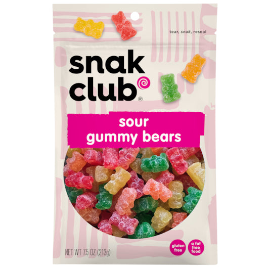 Snak Club Century Snacks Sour Gummy Bears Gummy Bears-0.465 lb.-6/Case