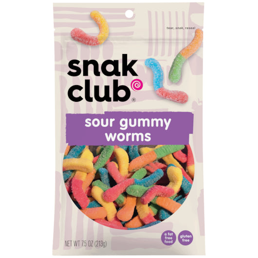 Snak Club Century Snacks Sour Worms-0.465 lb.-6/Case