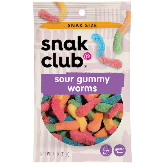 Snak Club Sour Worms-4 oz.-12/Case