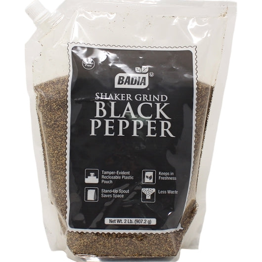 Badia Black Pepper Shaker Grind-2 lb.-8/Case