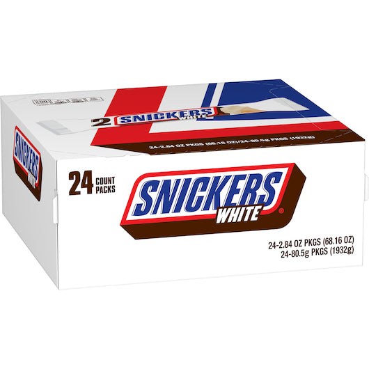 Snickers White Share Size-2.84 oz.-24/Box-6/Case