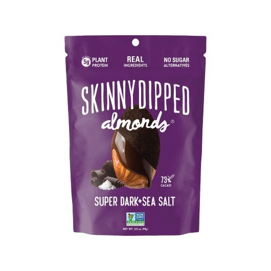 Skinny Dipped Almonds Super Dark Chocolate Sea Salt Almonds-3.5 oz.-10/Case