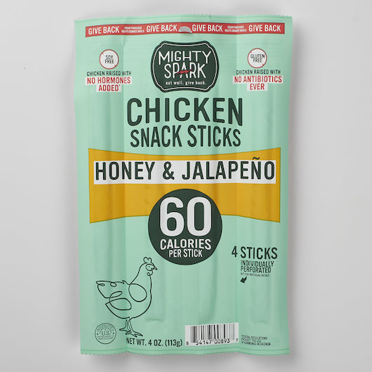 Mighty Spark Food Co Honey Jalapeno Chicken Stick-4 oz.-8/Case