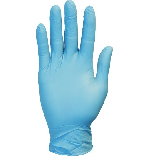 The Safety Zone Small Blue Synthetic Standard Powder Free Vinyl Gloves-1 Each-100/Box-10/Case
