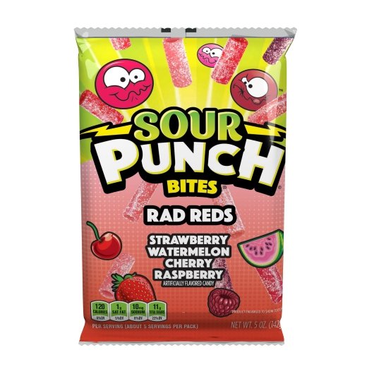 Sour Punch Rad Reds Bites-5 oz.-12/Case