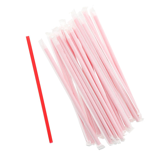 Amercare Straw 9 Inch Giant Red Wrapped-7200 Each-1/Case