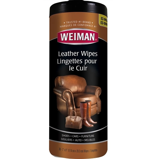 Weiman Leather Wipes-30 Count-4/Case