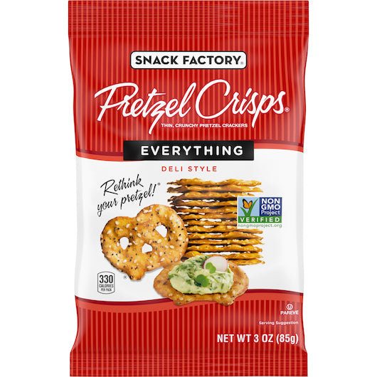 Snack Factory Pretzel Crisps Everything-3 oz.-8/Case
