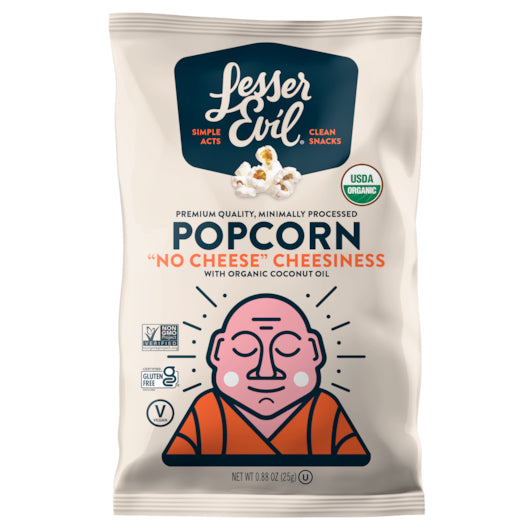 Lesserevil Organic Popcorn No Cheese-0.88 oz.-18/Case