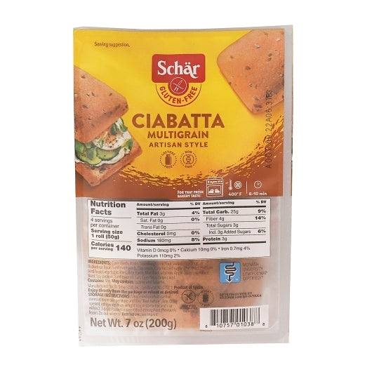Schar Gluten Free Multigrain Ciabatta-0.44 lb.-5/Case