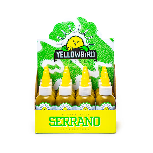 Yellowbird Foods Serrano Hot Sauce Bottle-2.2 oz.-12/Box-2/Case