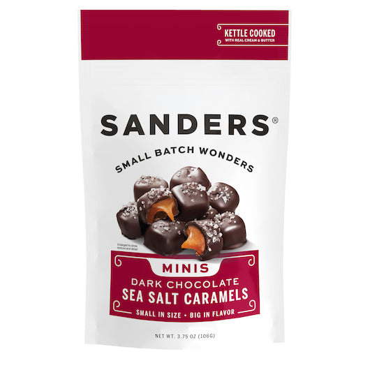 Sanders Dark Chocolate Sea Salt Caramel Mini Bites-3.75 oz.-12/Case