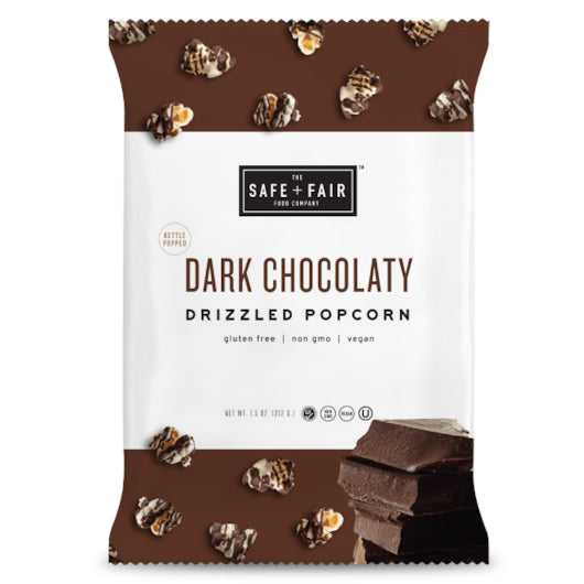 Safe + Fair Chocolate Drizzled Popcorn-7.5 oz.-5/Case