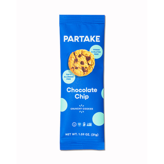 Partake Foods Crunchy Chocolate Chip Cookies Snack Pack-1 oz.-24/Case