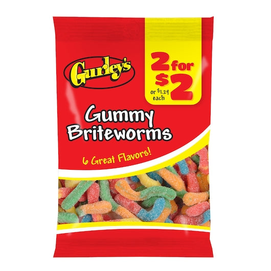 2 For $2 Brite Worms Gummy Worms-3.75 Each-12/Box-2/Case