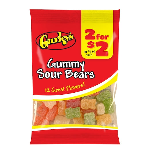 2 For $2 Sour Gummy Bears-3 oz.-12/Case