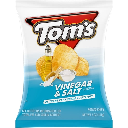 Toms Flat Chips Vinegar Salt-5 oz.-9/Case