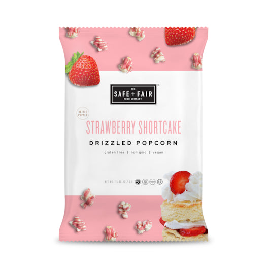 Safe + Fair Strawberry Shortcake Drizzled Popcorn-7.5 oz.-5/Case