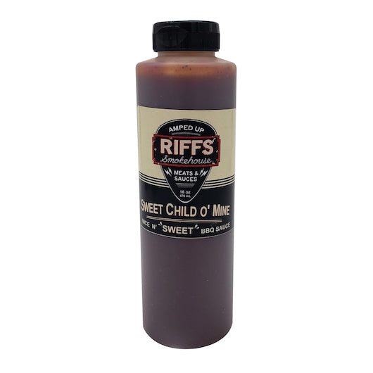 Riff's Sweet Child O'mine Blue Bbq Sauce Bottle-16 oz.-9/Case