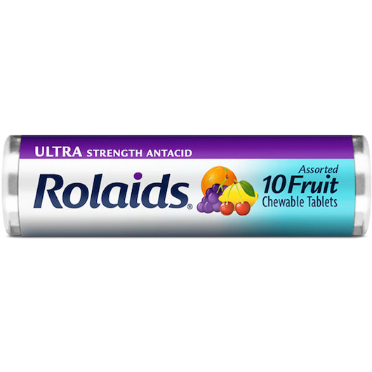 Rolaids Ultra Strength Antacid Assorted Fruit Tablet-10 Count-12/Box-24/Case